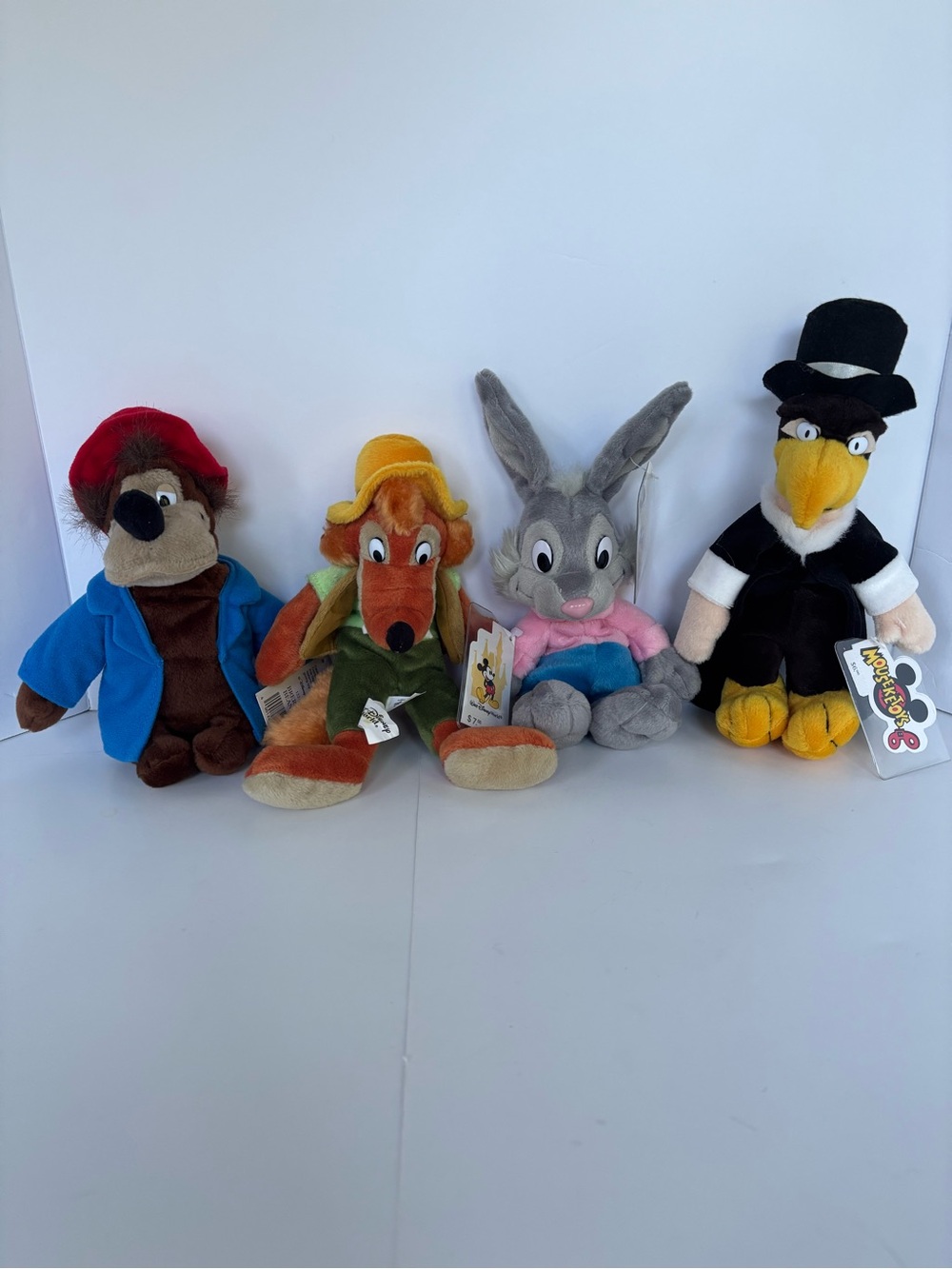 Vintage Disney Parks Splash Mountain Bean Bag Plush Complete Set of 4 with Tags